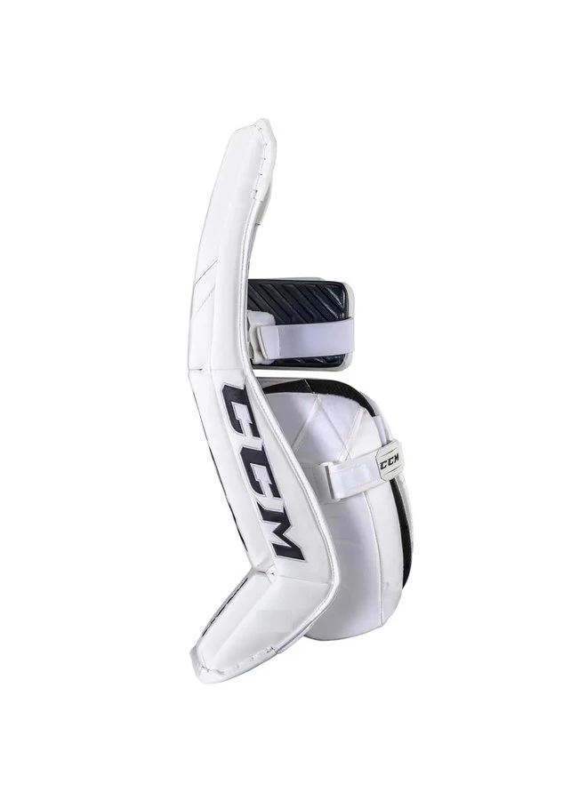 2021 CCM GP EXTREME FLEX 5 PRO GOALIE PADS 34+2 SR WHITE - Image 2