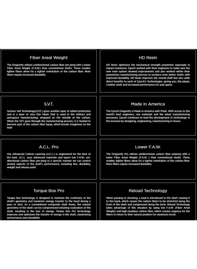 EPOCH DRAGONFLY PRO III LACROSSE SHAFT WHITE/BLACK - Image 4